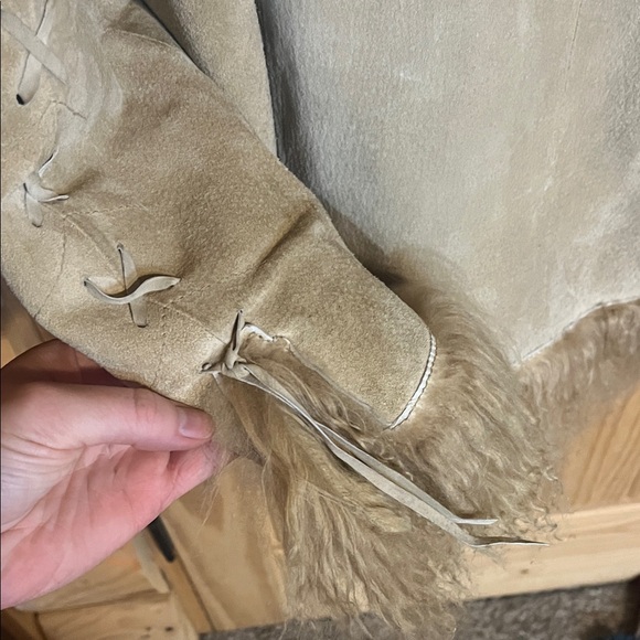 Vintage Fabio Genuine Leather Luxurious Shearling Leather Jacket in Tan - Picture 11 of 12